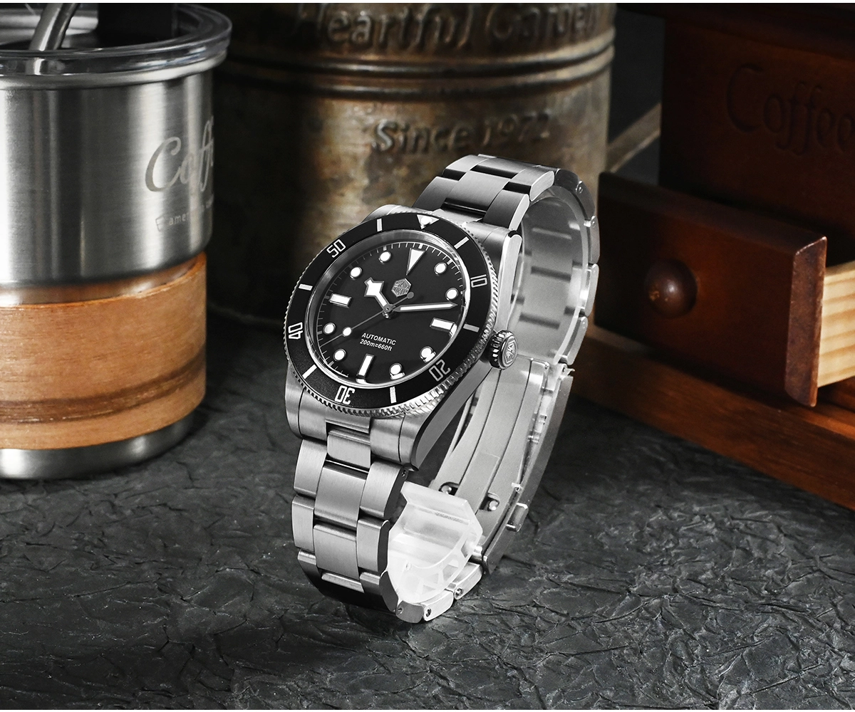 San Martin 37mm SN0138 Upgraded Diving Watch BB54 Retro 28800BPH Automatic Mechanical Luxury Sapphire Crystal 20Bar Men Watches SN0138-GB