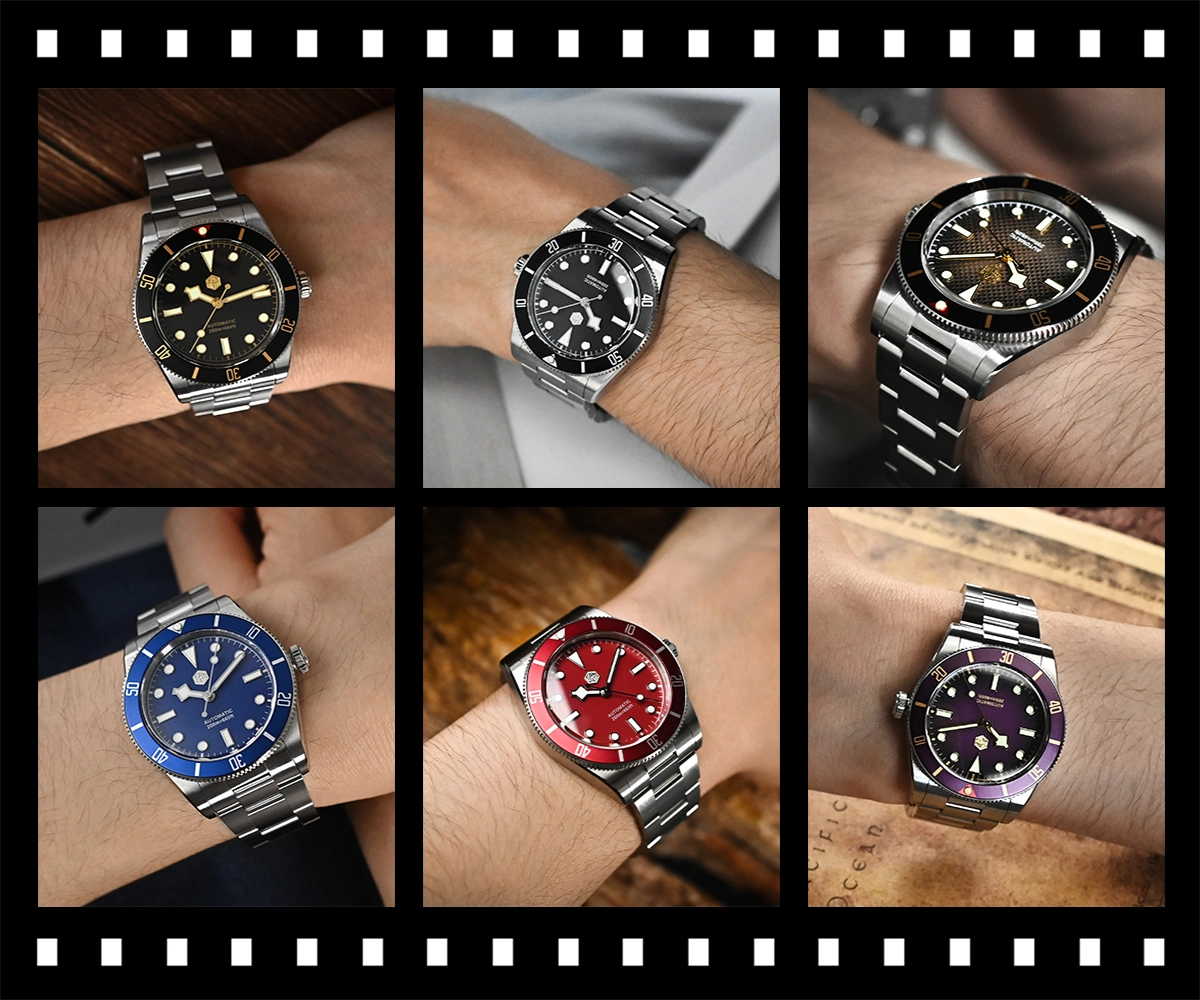 San Martin 37mm SN0138 Upgraded Diving Watch BB54 Retro 28800BPH Automatic Mechanical Luxury Sapphire Crystal 20Bar Men Watches SN0138-GB