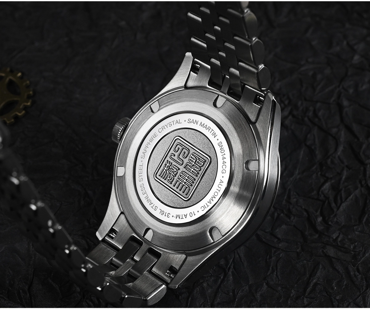 San Martin 39mm Men Watch Miyota 90S5 Automatic Chinese Ancient Coin Pattern Dial Distressed Watch SN0144CG2