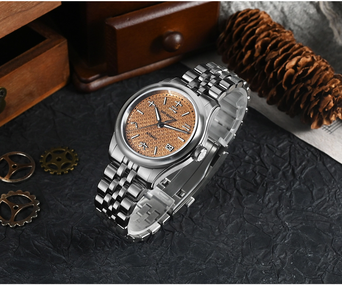 San Martin 39mm Men Watch Miyota 90S5 Automatic Chinese Ancient Coin Pattern Dial Distressed Watch SN0144CG2