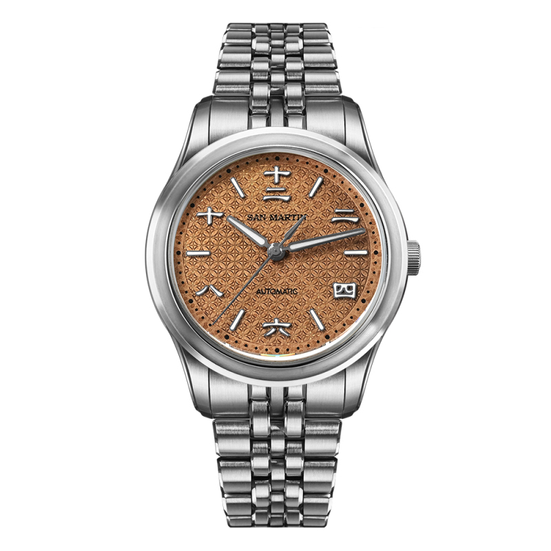 San Martin SN0144 39mm Men Watch Miyota 90S5 Automatic Chinese Ancient Coin Pattern Dial Distressed Antique Finish 10Bar GADA