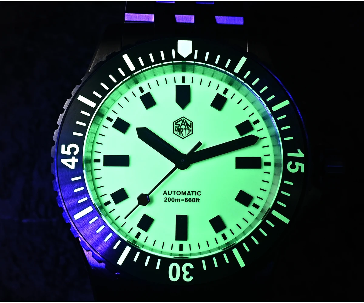 San Martin 1200HV Hardening Coating Full Luminous Watch SN0012