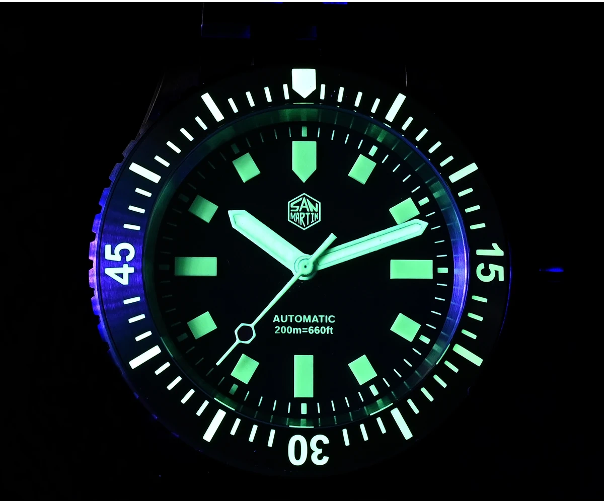 San Martin 1200HV Hardening Coating Full Luminous Watch SN0012