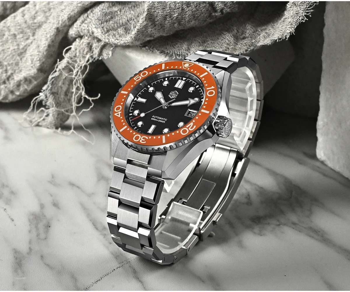 San Martin 41mm Diver Watch ST2130 Helium Automatic Mechanical 600m SN0036