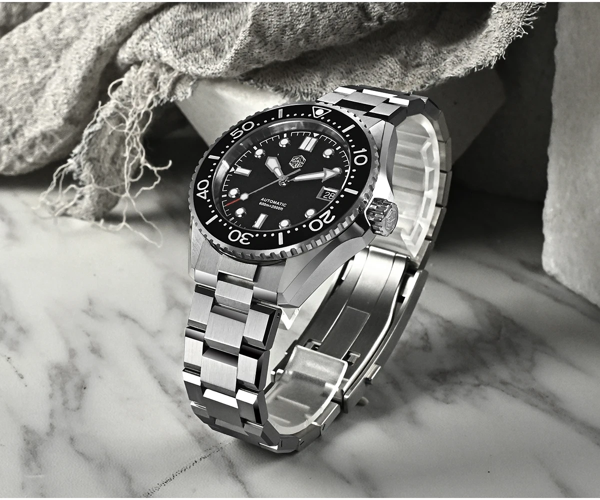 San Martin 41mm Diver Watch ST2130 Helium Automatic Mechanical 600m SN0036