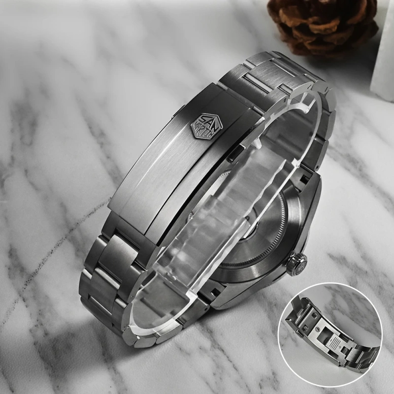San Martin New 38mm Men GMT Watch HZ6460 Automatic Mechanical Sapphire 316LSS Business Watches 10Bar Waterproof Luminous SN0054