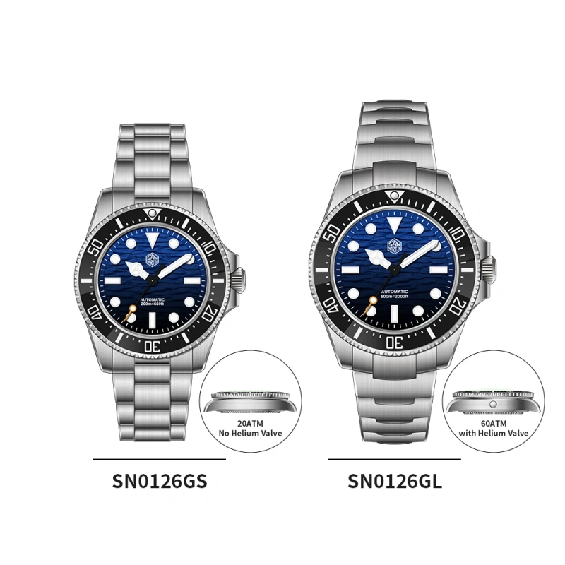 San Martin 38mm 42mm Men Diver Watch Miyota 90S5 Automatic Mechanical Waterproof Watches with Sapphire BGW-X1 Luminous SN0126