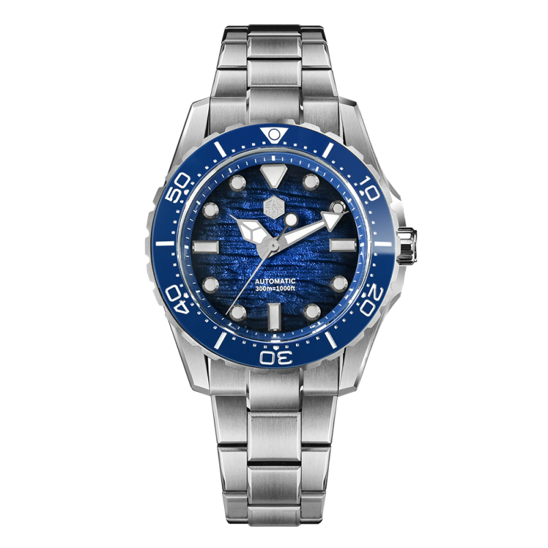 San Martin 40mm Diver Watch ST2130 Automatic Enamel Dial Sapphire 300m Water Resistance Luxury Mens Mechanical Watches SN0154