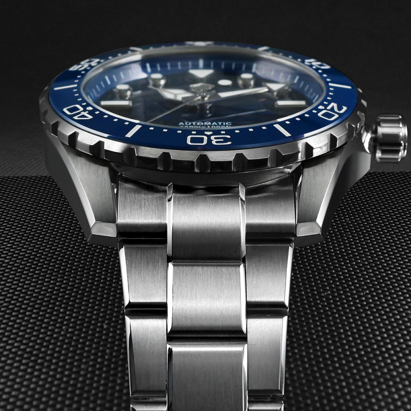 San Martin 40mm Diver Watch ST2130 Automatic Enamel Dial Sapphire 300m Water Resistance Luxury Mens Mechanical Watches SN0154