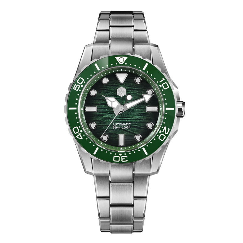 San Martin 40mm Diver Watch ST2130 Automatic Enamel Dial Sapphire 300m Water Resistance Luxury Mens Mechanical Watches SN0154