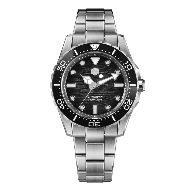 San Martin 40mm Diver Watch ST2130 Automatic Enamel Dial Sapphire 300m Water Resistance Luxury Mens Mechanical Watches SN0154