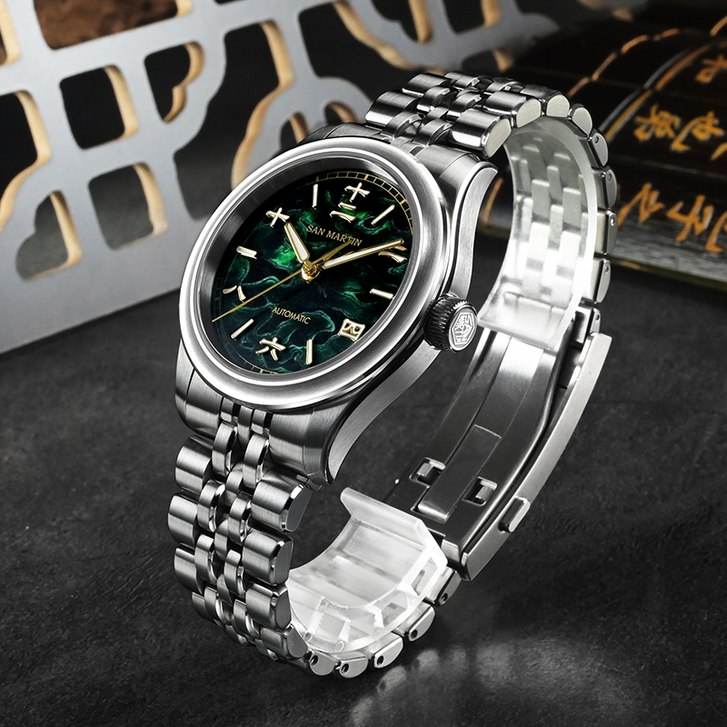 San Martin 39mm GADA Mechanical Watch 3D Printed Urushi Lacquer Dial Miyota 90S5 Movement SN0144