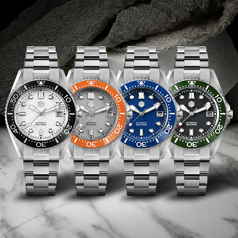 San Martin 41mm Diver Watch ST2130 Automatic Mechanical 600m SN0036