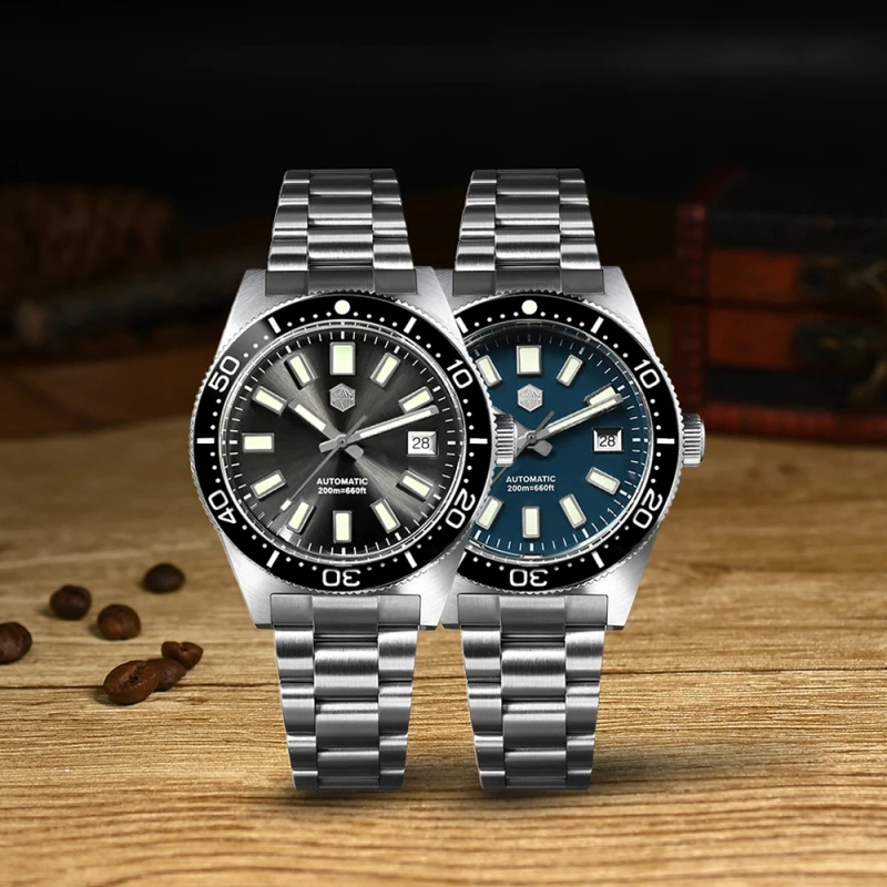San Martin 39mm Vintage 62MAS Diver Watch SL3001 Mechanical Watches for Men 200m Waterproof C3 Luminous New Upgraded SN0007