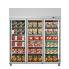Glass Door Upright Freezer For Commercial