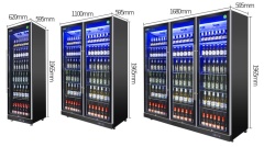 Commercial Glass Doors Black Color Cooler Drink Fridge Beer Refrigerator