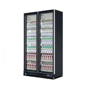 Commercial Glass Doors Black Color Cooler Drink Fridge Beer Refrigerator