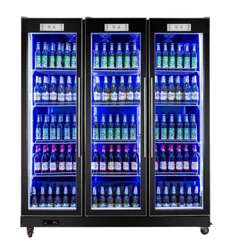 Bar Three Door Upright Beer Fridge Beverages Cooler