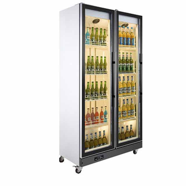 Supermarket Cold Drink Showcase Upright Fridge With Glass Door