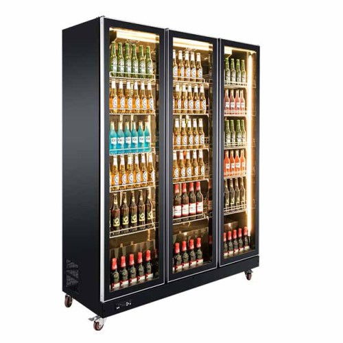 Supermarket Cold Drink Showcase Upright Fridge With Glass Door
