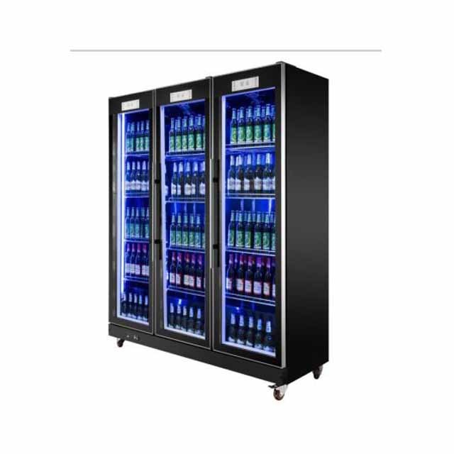 Supermarket Cold Drink Showcase Upright Fridge With Glass Door