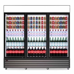 Vertical Glass Door Display Fridge Supermarket Multideck Beverage Showcase