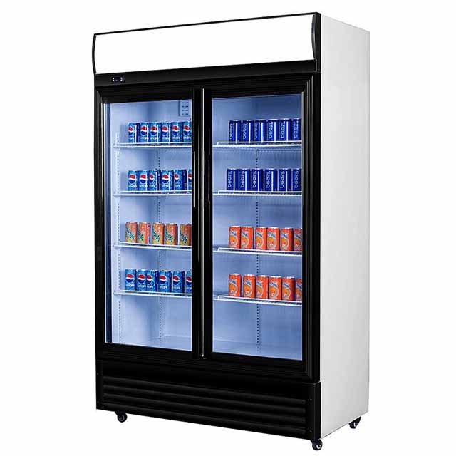 Supermarket Multideck Beverage Display Fridge Upright Transparent Glass Door Refrigerator