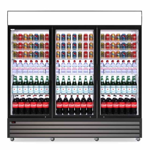 Supermarket Multideck Beverage Display Fridge Upright Transparent Glass Door Refrigerator