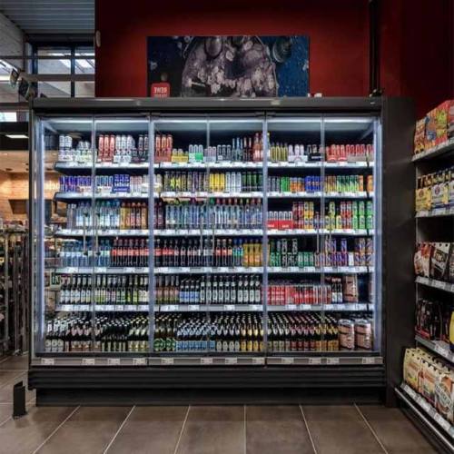 Supermarket Beverage Cooler Upright Display Chiller