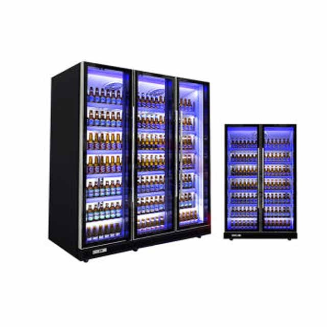 Bar Three Door Upright Beer Fridge Beverages Cooler