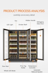 CE Black Bar Refrigerator Glass Door Beer Display Fridge