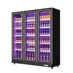 CE Black Bar Refrigerator Glass Door Beer Display Fridge