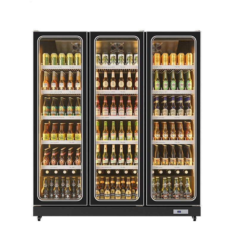 CE Black Bar Refrigerator Glass Door Beer Display Fridge