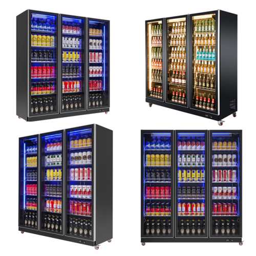 CE Black Bar Refrigerator Glass Door Beer Display Fridge