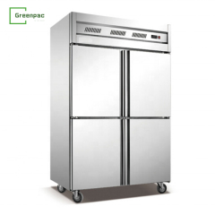 Four Doors Air Cooler Deep Freezer Stainless Steel Kitchen Refrigerator