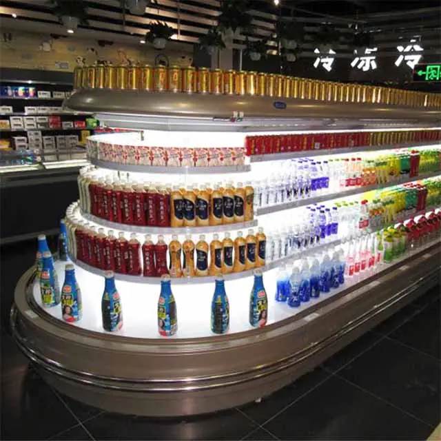 Round Open Display Refrigerator