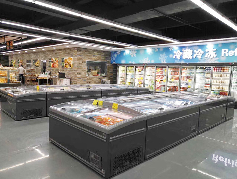 Island Display Freezer Direct Cooling Combination Freezer
