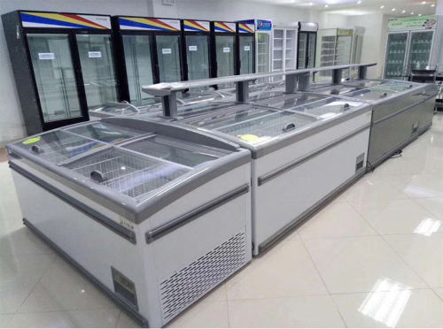 Supermarket Combination Island Cabinet Meat Fish Ice Cream Display Refrigerator
