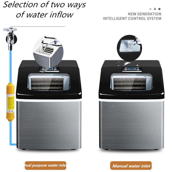 NEW Ice Machine Commercial Tea Shop Small Square Ice 25-30kg Home Ice Maker