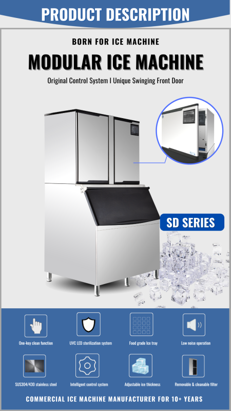 1984Lbs/24H Commercial Split Cube Ice Maker Machine
