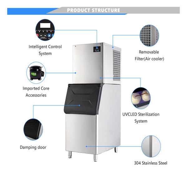 CE 330Lb/485Lb/705Lbs/24H Commercial Cube Ice Maker Machine