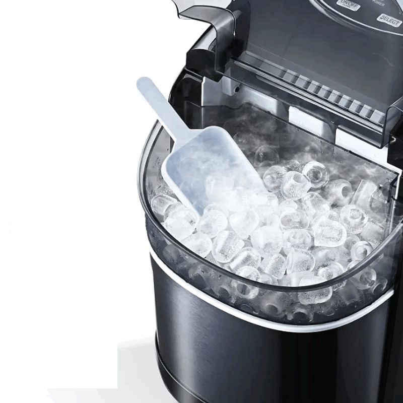 Stainless Steel 15KG/24H Bullet Cylindrical Home Ice Making Machine Countertop For Commercial Small Milk Tea Shop