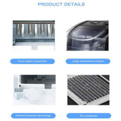 Stainless Steel 15KG/24H Bullet Cylindrical Home Ice Making Machine Countertop For Commercial Small Milk Tea Shop