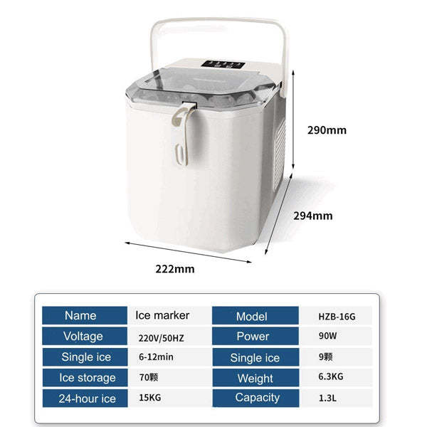 15KG Ice Machine Portable Electric Ice Maker Machine Mini Countertop Ice Bullet Maker