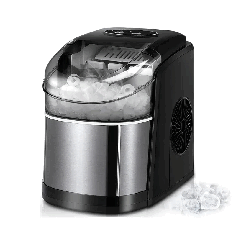 Stainless Steel 15KG/24H Bullet Cylindrical Home Ice Making Machine Countertop For Commercial Small Milk Tea Shop