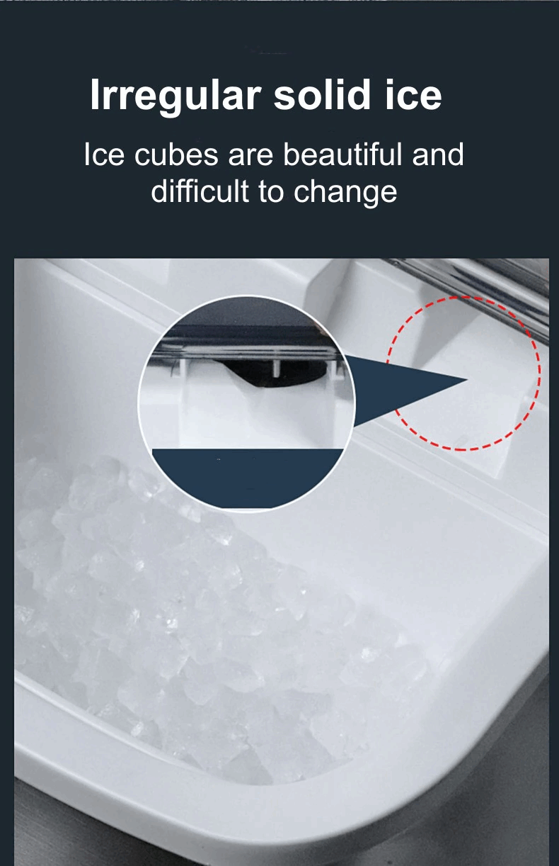 220V Electric Ice Maker 16KG Per 24H Automatic Manual Water Filling Portable Granular ice Making Machine for Home Bar