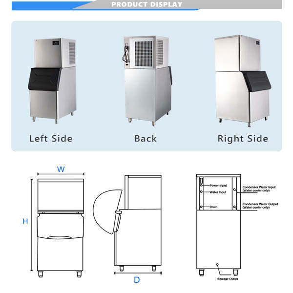 CE 330Lb/485Lb/705Lbs/24H Commercial Cube Ice Maker Machine