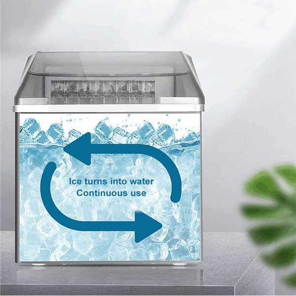 25Kg/24hrs Small Ice Maker Household Ice Maker Machine Square Ice Cube Full Transparent