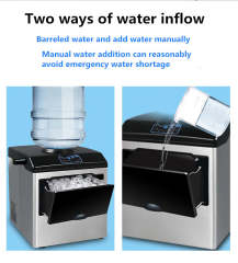2 in 1 Water Ice Maker Stainless Steel 66kg Daily Ice Makers,Tabletop Ice Maker Machine