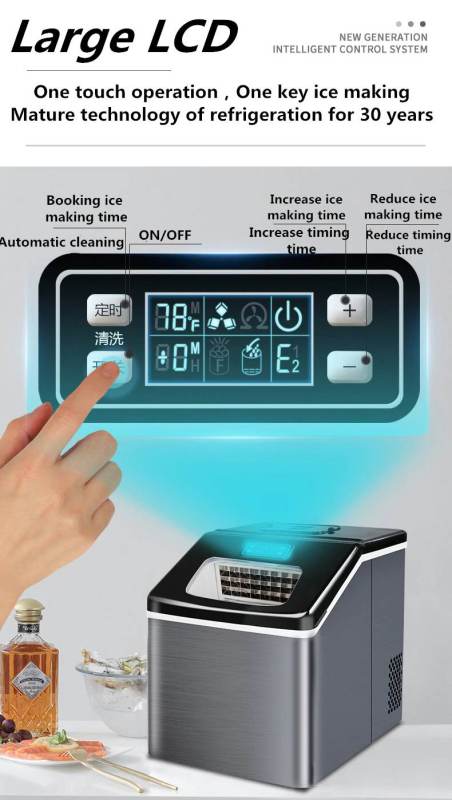 NEW Ice Machine Commercial Tea Shop Small Square Ice 25-30kg Home Ice Maker